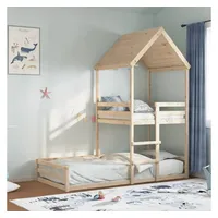 VidaXL Etagenbett mit Dach 80x200 cm Massivholz Kiefer