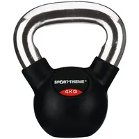 Sport-Thieme Kettlebell Gummiert mit glattem Chrom-Griff Gewichtheben Unisex Schwarz