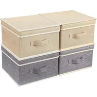 Luxuskollektion Faltbare Aufbewahrungsboxen mit Deckel und Griff, in Grau