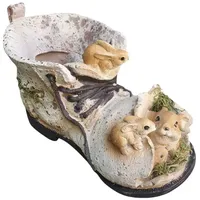 Aspinaworld Gartenfigur, Pflanzschuh mit Hasenfamilie zum bepflanzen 12 cm,