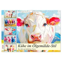 Calvendo Kühe im Ölgemälde-Stil. Ein Jahr mit lieblichen Tieren