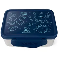 Ergobag Edelstahl Brotdosen Set mit Trennfach und Snack-Box, BPA-frei,