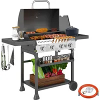 Outsunny Gasgrill Grillwagen 135 x 55 x 103 cm