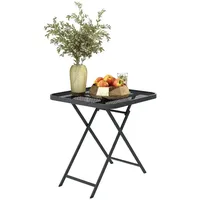Outsunny Gartentisch klappbar 70 x70 cm, Wetterfest Balkontisch Stahl