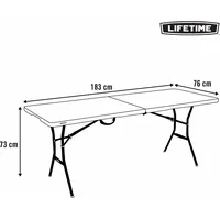 Lifetime 80788 183x76x73 Cm Klappbarer Gartentisch - Black -