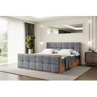 Altdecor Boxspringbett mit Matratze und Lattenrost, Topper, Fußteil,Polsterbett mit