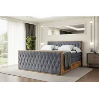 Altdecor Boxspringbett mit Matratze und Lattenrost, Topper, Fußteil,Polsterbett mit