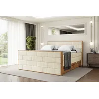 Altdecor Boxspringbett mit Matratze und Lattenrost, Topper, Fußteil,Polsterbett mit