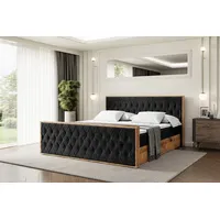 Altdecor Boxspringbett mit Matratze und Lattenrost, Topper, Fußteil,Polsterbett mit