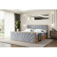Altdecor Boxspringbett mit Matratze und Lattenrost, Topper, Fußteil,Polsterbett mit