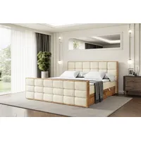 Altdecor Boxspringbett mit Matratze und Lattenrost, Topper, Fußteil,Polsterbett mit
