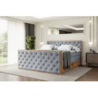 Altdecor Boxspringbett mit Matratze und Lattenrost, Topper, Fußteil,Polsterbett mit