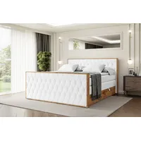 Altdecor Boxspringbett mit Matratze und Lattenrost, Topper, Fußteil,Polsterbett mit