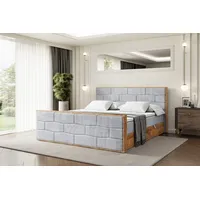 Altdecor Boxspringbett mit Matratze und Lattenrost, Topper, Fußteil,Polsterbett mit