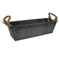 Colourliving Blumenkasten Vintage Recta Pflanztopf Pflanzgefäß Zinktopf Balkontopf (37cm)