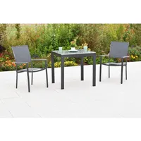 Merxx Milano Set 3-tlg. 2 Stapelsessel Balkon-Tisch Ausziehbar 80