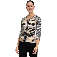 Betty Barclay Shirtjacke mit Rippenstruktur in Schwarz/Braun | Gr.: