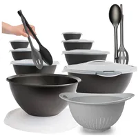 Hausfelder Salatschüssel Set groß, 21teilig, 2x Salatschüssel Set 8-teilig