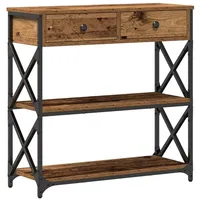 VidaXL Konsolentisch Altholz 75x28x75 cm Holzwerkstoff und Stahl