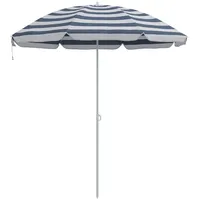 VidaXL Strandschirm mit Metallmast Blau & Weiß 161x193 cm
