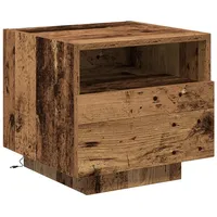 VidaXL Nachttisch mit LED-Leuchten Altholz 40x39x37 cm
