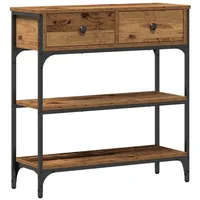 VidaXL Konsolentisch Altholz 72,5x25x75 cm Ingenieurholz & Stahl