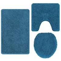 VidaXL 3-tlg. Badematten-Set Blau Polypropylen Rutschfest