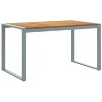 VidaXL Outdoor-Esstisch Grau 140x80x75 cm Stahl & Massivholz Akazie