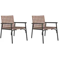 VidaXL Gartenstühle 2 Stk. Schwarz 79x56x73,5 cm Poly Rattan