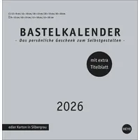 Heye Premium-Bastelkalender silbergrau groß 2026