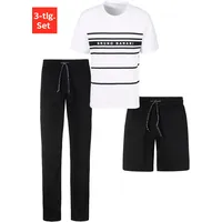 Bruno Banani Pyjama in weiß-schwarz, | Gr. 52/54