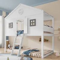 Lanki international Odikalo Kinderbett Hausbett Unterbett Treppe Fallschutz Gitter