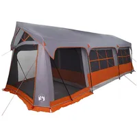 VidaXL Campingzelt mit Fenstern Grau & Orange 10 Personen