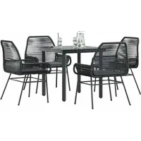 VidaXL Garten-Essgruppe 5-tlg. Schwarz