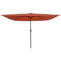 VidaXL Sonnenschirm mit LED-Leuchten Quadratisch 295x245 cm Terrakotta