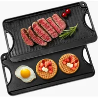 Vevor Grillplatte 492 x 218 mm Gusseisen schwarz