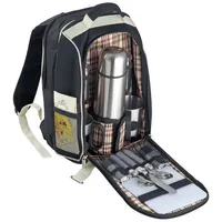 MacMa Picknickrucksack mit Isolierflasche aus Edelstahl mit integrierter Kühltasche