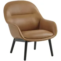 Muuto Fiber Lounge Armchair, wood base, refine leder cognac