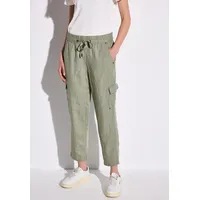 STREET ONE Damen, A378741 Leinenhose im Cargo-Look, Pale mud