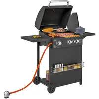 Outsunny Gasgrill 9,5 KW Grillwagen inkl 4 Brenner Seitenkocher