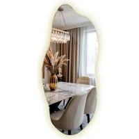 Tulup Led, Blaugrau, Glas, 40x90x0.4 cm, Spiegel, Wandspiegel