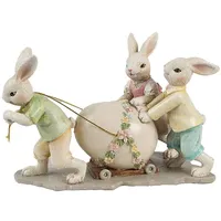 Clayre & Eef Osterhasen mit Osterei Nostalgie Osterdeko Handbemalt