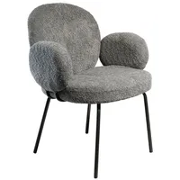 LC Home Esszimmerstuhl Lille anthrazit Teddybezug Armlehnenstuhl