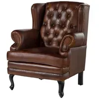 Massivmoebel24 Ohrensessel Chesterfield Leder 88 x 108 x 80