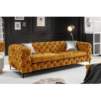 Riess-Ambiente Chesterfield Sofa MODERN BAROCK 235cm senfgelb Samt 3-Sitzer