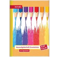 ROTH Hausaufgabenheft Buntstifte Klipp & Klar liniert DIN A5