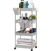 Luxuskollektion Aufbewahrungswagen 4 Ebenen Rollwagen mit Rädern und