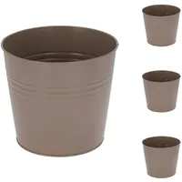 Mojawo 4 Stk. Blumentopf Pflanzgefäß Balkontopf Pflanztopf verzinkt Ø17xH15cm