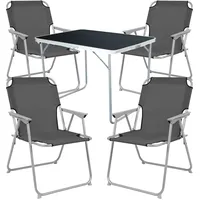 Mojawo 5-tlg Camping Set Gartenmöbel Campingtisch 4 Campingstuhl Klappstuhl