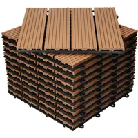 ECD Germany WPC Terrassenfliesen 30x30 cm 55er Spar Set